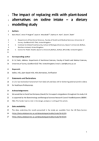 The impact of replacing milk with plant-based alternatives on iodine intake: a dietary modelling study