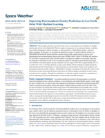 Improving Thermospheric Density Predictions in Low?Earth Orbit With Machine Learning