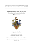 Experimental Studies of Nuclear Reactions in Explosive Stellar Phenomena