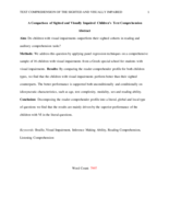 A comparison of sighted and visually impaired children’s text comprehension