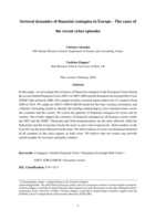 Sectoral dynamics of financial contagion in Europe - The cases of the recent crises episodes