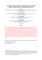 Performance and productivity in Islamic and conventional banks: Evidence from the global financial crisis