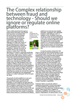 The complex relationship between fraud and technology: Should we ignore or regulate online platforms?