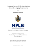 Hexagonal boron nitride: Investigations towards a single-photon source