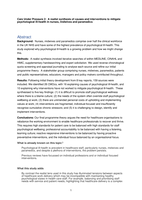 Care Under Pressure 2:  A realist synthesis of causes and interventions to mitigate psychological ill-health in nurses, midwives and paramedics