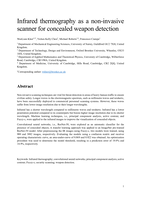 Infrared thermography as a non-invasive scanner for concealed weapon detection