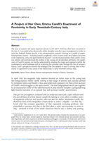 A Project of Her Own: Emma Carelli's Enactment of Femininity in Early Twentieth-Century Italy