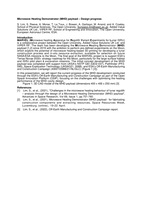 Microwave Heating Demonstrator (MHD) payload – Design progress