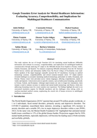 Google Translate Error Analysis for Mental Healthcare Information: Evaluating Accuracy, Comprehensibility, and Implications for Multilingual Healthcare Communication