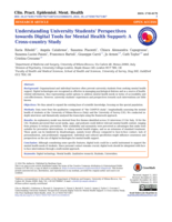 Understanding University Students' Perspectives towards Digital Tools for Mental Health Support: A Cross-country Study