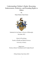 Understanding Children’s Rights: Reasoning, Endorsements, Predictors, and Extending Rights to Others