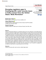 Emerging regulatory gaps in fracking-specific water security issues in India: Lessons from the United States 'Shale Revolution'