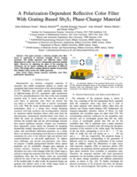 A Polarization Dependent Reflective Color Filter with Grating-Based Sb2S3 Phase-Change Material