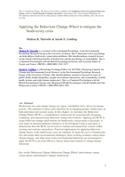 Applying the Behaviour Change Wheel to mitigate the biodiversity crisis