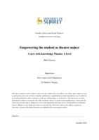 Empowering the student as theatre maker: A new rich-knowledge Theatre A level