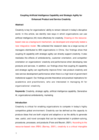 Coupling Artificial Intelligence Capability and Strategic Agility for Enhanced Product and Service Creativity