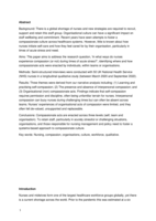 Self, interpersonal and organisational acts of compassion amongst nurses during times of acute stress: A qualitative analysis