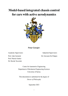 Model-based integrated chassis control for cars with active aerodynamics