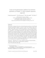 Least-cost decarbonization pathways for electricity generation in Finland: A convex quantile regression approach