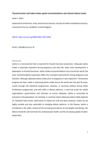 Thyroid function and iodine intake: global recommendations and relevant dietary trends