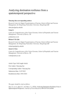 Analyzing Destination Resilience From A Spatiotemporal Perspective