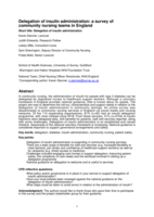 Delegation of insulin administration: a survey of community nursing teams in England