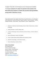 Are you coping how I'm coping? An exploratory factor analysis of the Brief-COPE among caregivers of children with and without learning disabilities during COVID-19 restrictions in the UK
