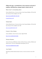 Filling in the gaps: A grounded theory of the experiences and needs of healthcare staff following a colleague death by suicide in the UK