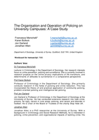 The organisation and operation of policing on university campuses: A case study