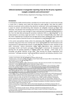 Editorial standards in transgender reporting: how do the UK press regulators navigate complaints and controversies?