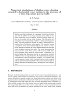 Numerical simulations of shallow-water sloshing coupled to horizontal vessel motion in the presence of a time-dependent porous baffle