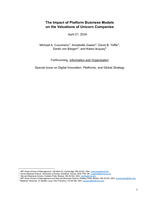 The impact of platform business models on the valuations of unicorn companies