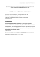 Special educational needs provision and academic outcomes for children with teacher reported language difficulties at school entry