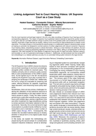 Linking Judgement Text to Court Hearing Videos: UK Supreme Court as a Case Study