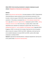 Utilize OCB-C-Driven LearningMechanism to Empower Employees asGood Citizens: Perspective of Trialand-Error Learning Theory