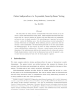 Order Independence in Sequential, Issue-by-Issue  Voting