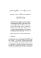 Neighbourhood Natter: A post-pandemic response to addressing social isolation and connection in a retirement village