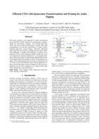 Efficient CNNs with Quaternion Transformations and Pruning for Audio Tagging