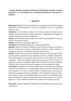 Learning disability awareness training for undergraduate midwifery students: Multi-method evaluation of a co-produced and co-delivered educational intervention in England
