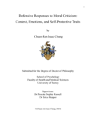 Defensive Responses to Moral Criticism: Context, Emotions, and Self-Protective Traits