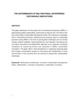 The determinants of multinational enterprises' sustainable innovations