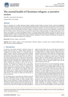 The mental health of Ukrainian refugees: a narrative review