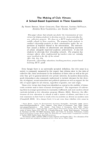 The Making of Civic Virtues: A School-Based Experiment in Three Countries