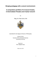Merging pedagogy with a concert environment: A composition portfolio of 12 Concert Etudes, 6 Intermediate Preludes and 3 Guitar Concerti