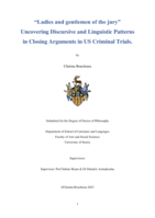 “Ladies and gentlemen of the jury” Uncovering Discursive and Linguistic Patterns in Closing Arguments in US Criminal Trials