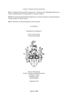 Part A: Exploring Nursing Staffs’ Experiences of Working with Challenging Behaviour in Adults with Brain Injuries Through Reflexive Thematic Analysis. Part B: Examining the Mental Health Implications of Tourette Syndrome Through Qualitative Content Analysis of TikTok Videos