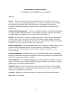 Sustainability in business education: a systematic review and future research agenda