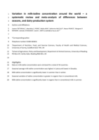 Variation in milk?iodine concentration around the world   A systematic review and meta-analysis of differences between seasons, and dairy-production system