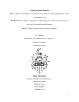 What does ‘problematic sexual behaviour’ in child and adolescent populations mean? A conceptual review | “Girls don’t do that”: A qualitative study exploring how professionals make sense of young girls with harmful sexual behaviour
