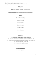 Type 1 diabetes and frailty: A scoping review